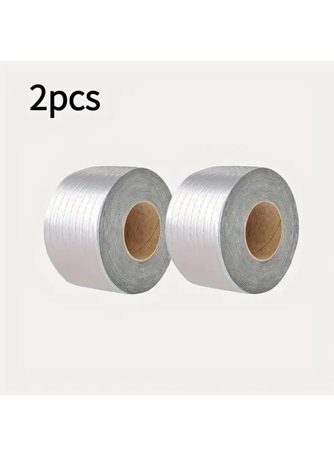 2pcs Self Adhesive Aluminum Foil Waterproof Tape 5cm x 1m Heavy Duty Leak Proof Repair - Image 1