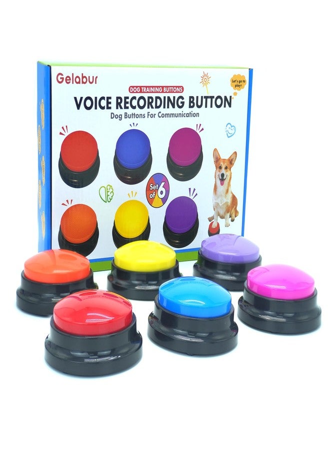 Gelabur Set of 6 Dog Buttons for Communication, Voice Recordable Buttons for Classroom, Dog Training Talking Buttons Starter Set, Pet Easy Speaking Buttons Tools - Image 1