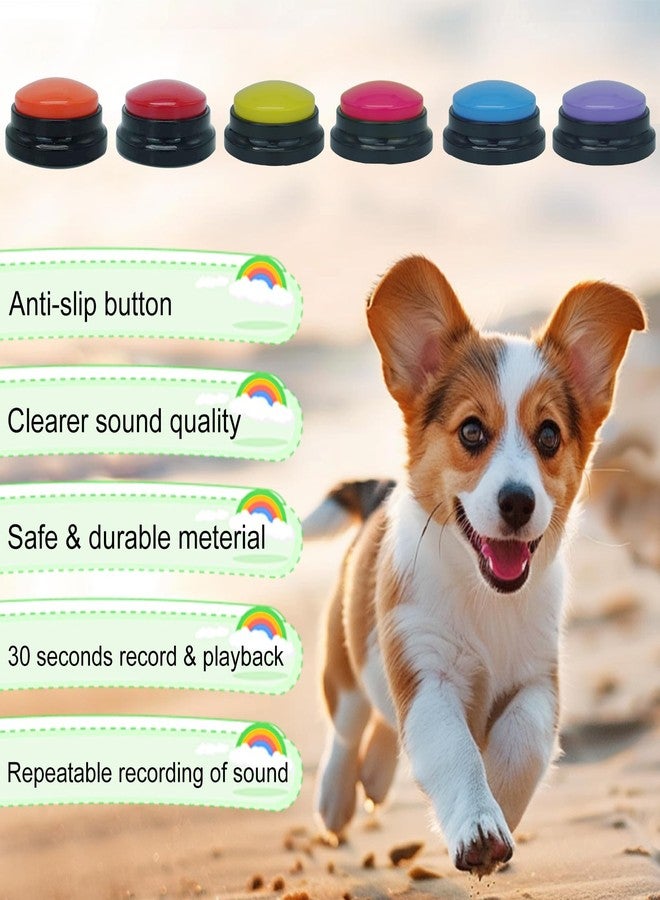 Gelabur Set of 6 Dog Buttons for Communication, Voice Recordable Buttons for Classroom, Dog Training Talking Buttons Starter Set, Pet Easy Speaking Buttons Tools - Image 3