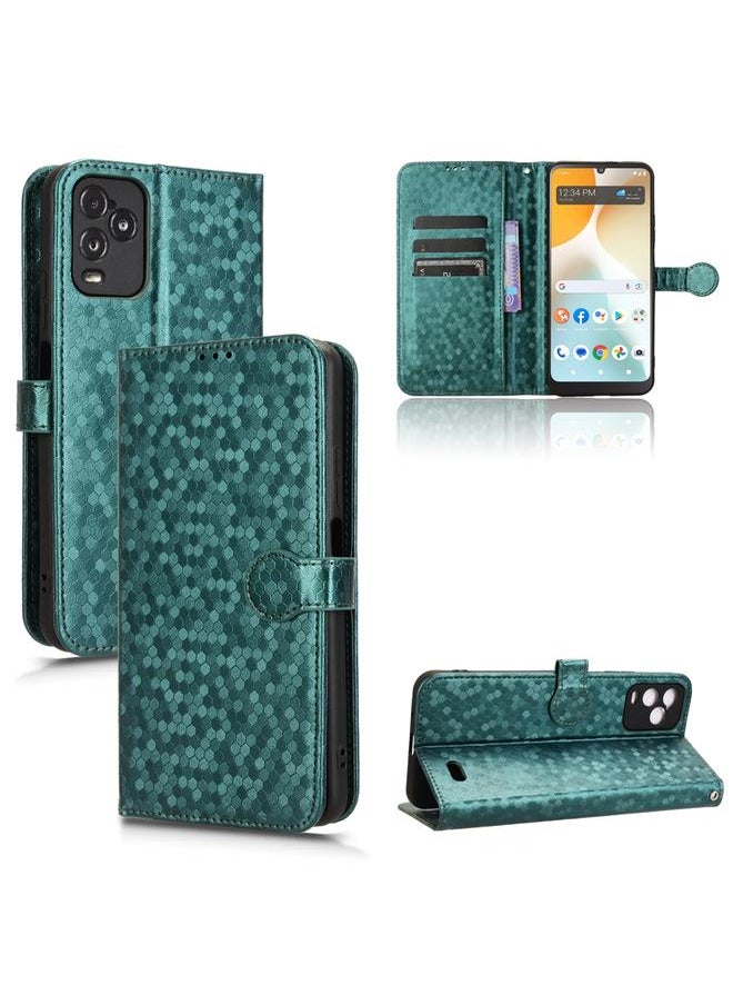 Green Tiger Case For BLU View 5 Pro Honeycomb Dot Texture Leather Phone Case  - Image 1