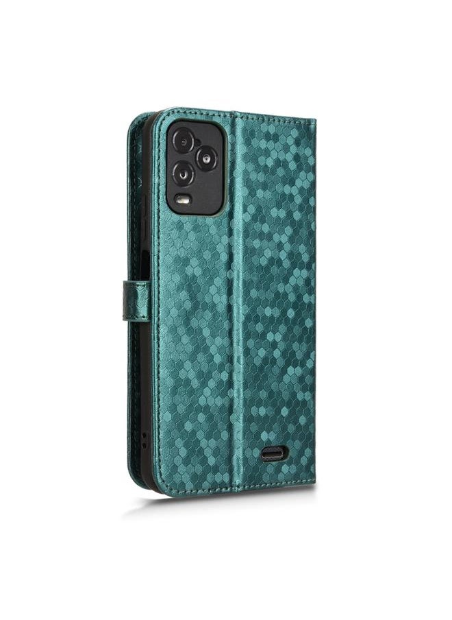 Green Tiger Case For BLU View 5 Pro Honeycomb Dot Texture Leather Phone Case  - Image 3
