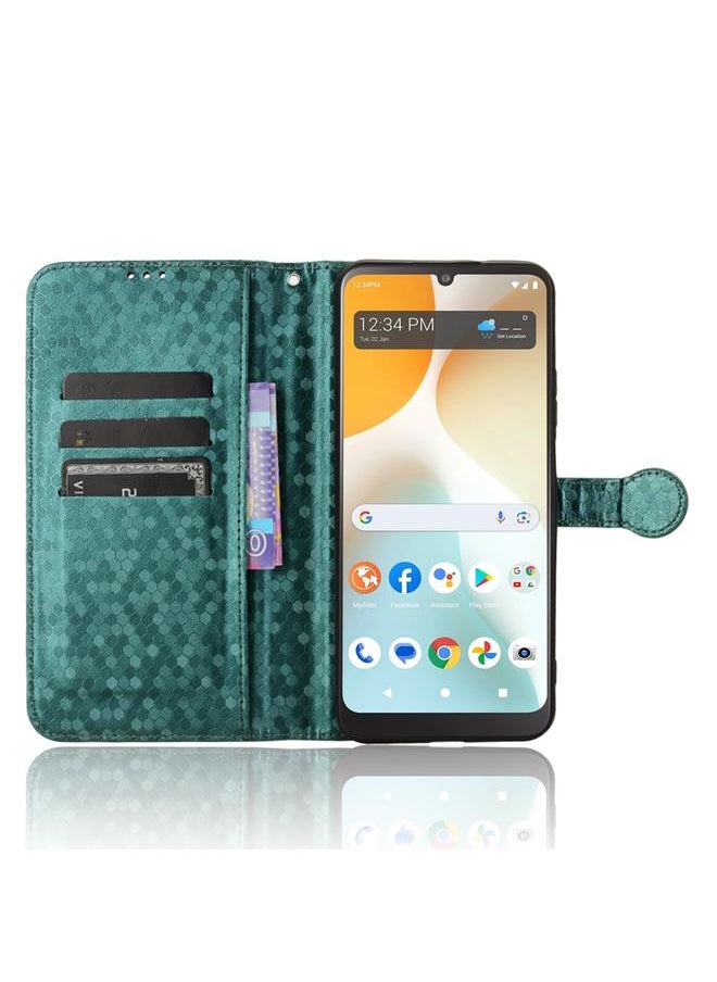 Green Tiger Case For BLU View 5 Pro Honeycomb Dot Texture Leather Phone Case  - Image 4