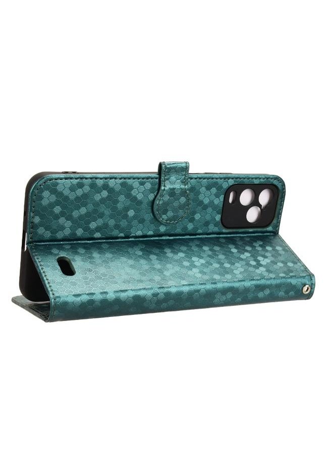 Green Tiger Case For BLU View 5 Pro Honeycomb Dot Texture Leather Phone Case  - Image 5