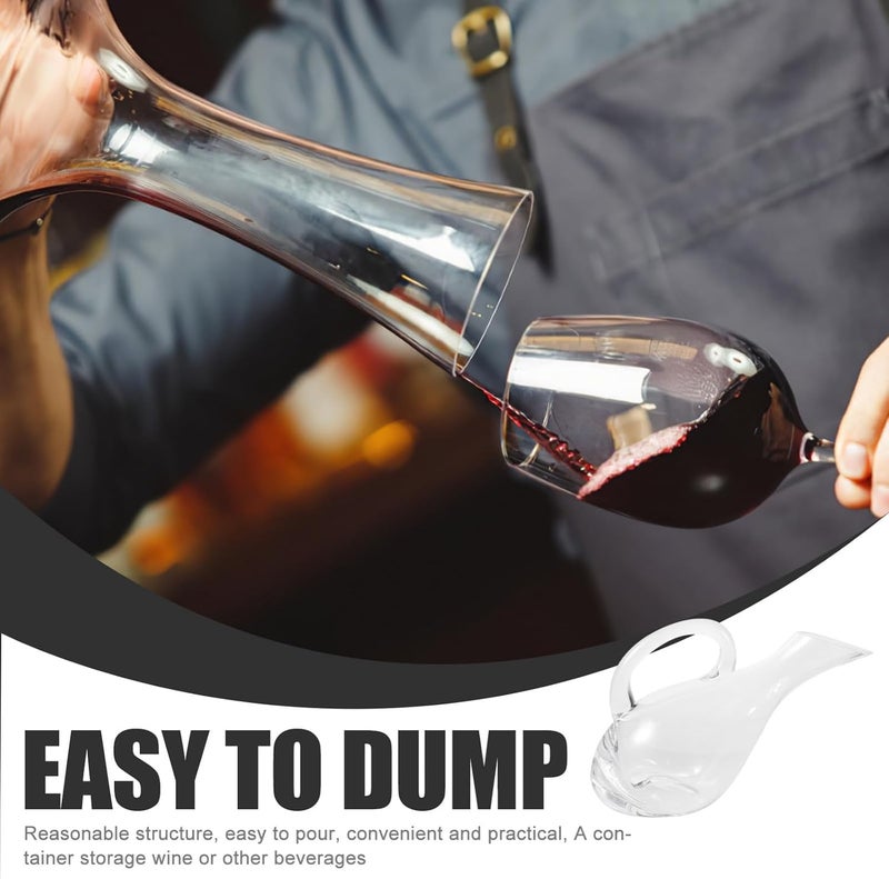 DOITOOL Glass Wine Dispenser Carafe with Handle and Slanted Spout Easy to Pour Red Wine Decanter with Polished Smooth Edges for Dinner Parties - Image 3