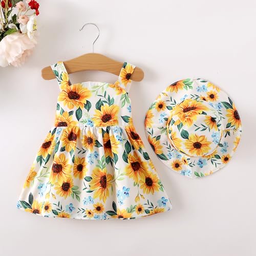 Saeaby Baby Girl Summer Dresses Yellow Boho Sleeveless Dresses Infant Summer Outfits Sundress Baby Girl Clothes 6-9 Months 12 Months - Image 2