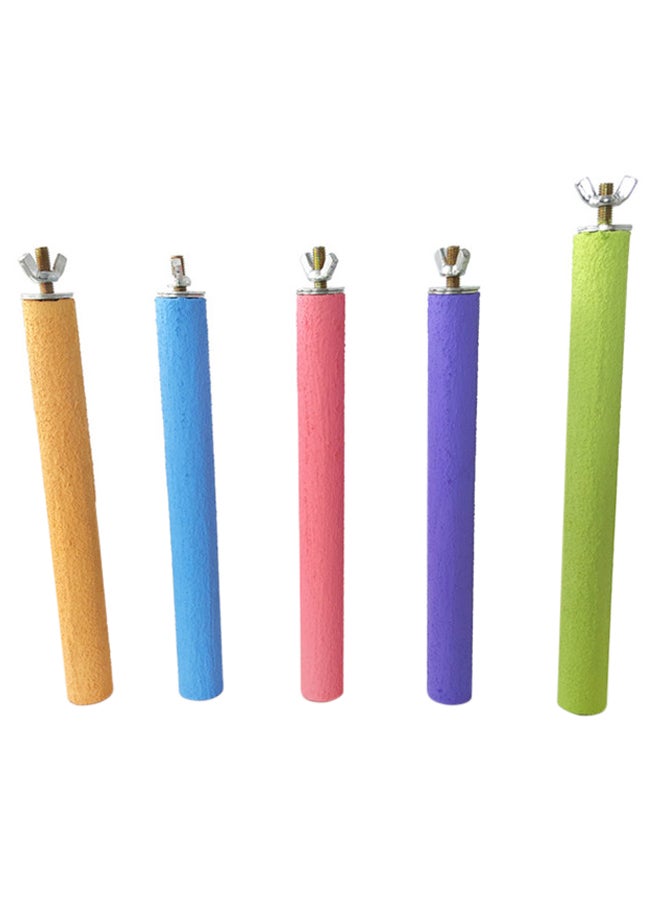 5-Piece Parrot Perch Stand Set Multicolour 1.5 x 30centimeter