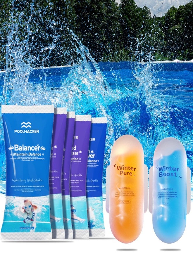 POOLHACKER 4-in-1 Pool Closing Kit for Above Ground & Inground Pools - 30,000 Gallons All-in-One Winterizing Kit Swimming Pool - Image 1