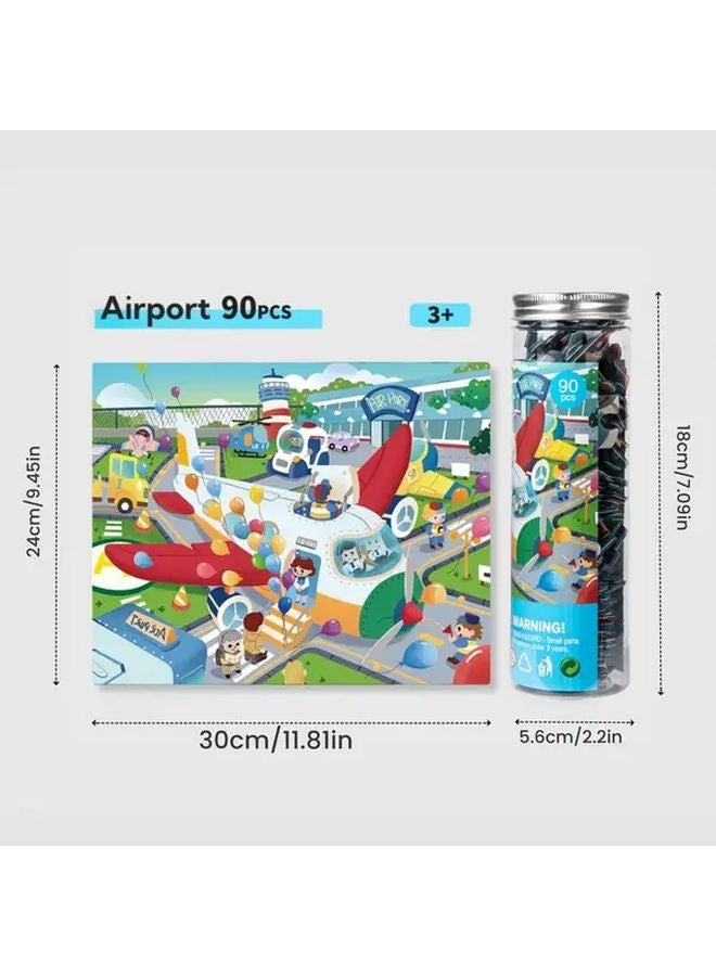 Dinosaur Theme 90 Pieces Puzzle Toy For Parent Child Interaction Hand Assembly Logical Thinking - Image 3