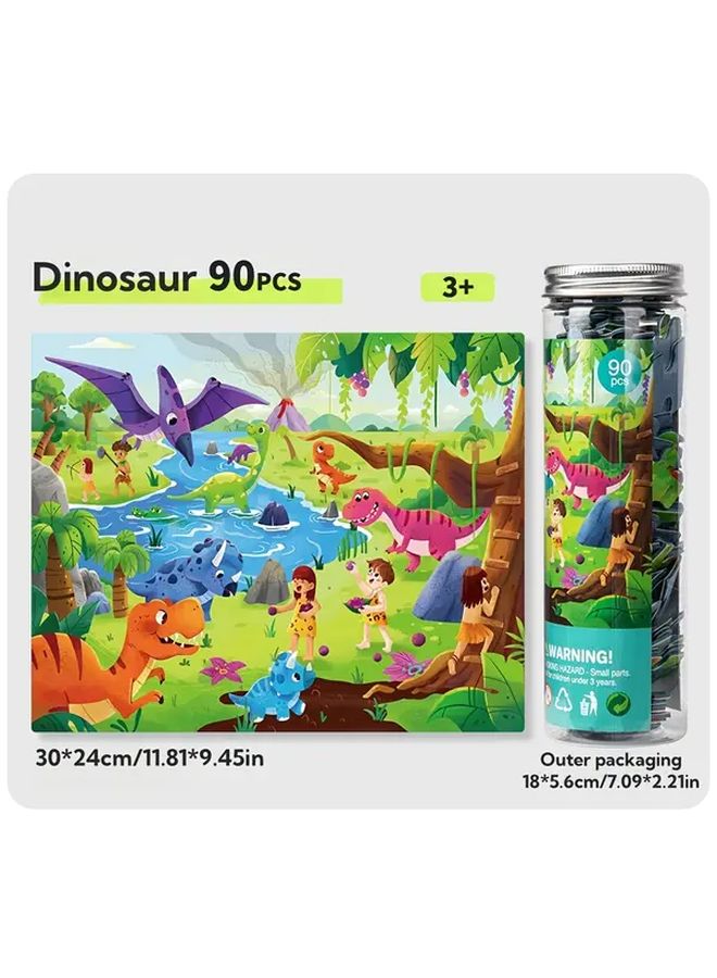 Dinosaur Theme 90 Pieces Puzzle Toy For Parent Child Interaction Hand Assembly Logical Thinking - Image 1
