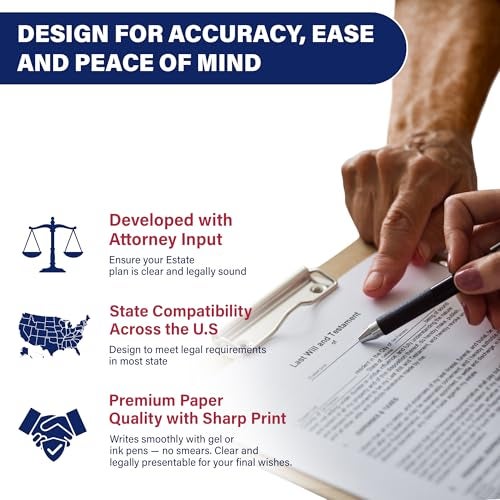 BLOOMOST Last Will & Testament Kit 2025 – Easy Legal Will for Seniors & Young Adults, Do It Yourself Kit, Smart Estate Planning Kit, Includes 2 Forms, Codicil Guide, Information Sheet, Kraft Envelopes - Image 4