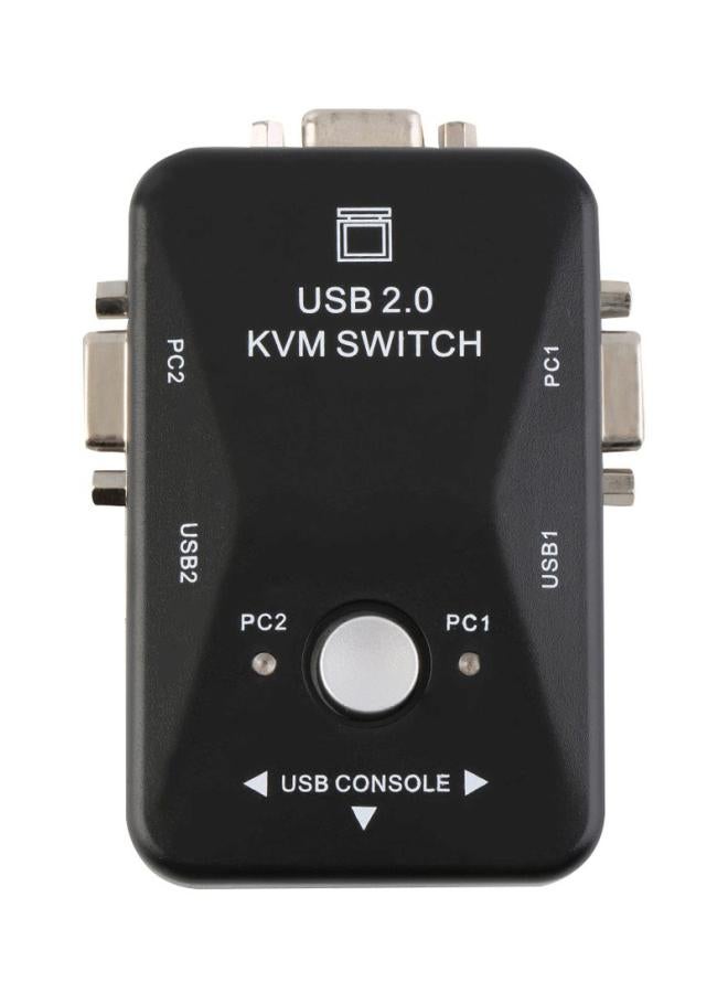 2 Ports USB 2.0 VGA/SVGA KVM Switch Box Black - Image 1