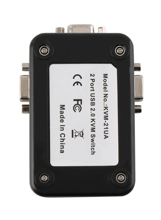 2 Ports USB 2.0 VGA/SVGA KVM Switch Box Black - Image 2