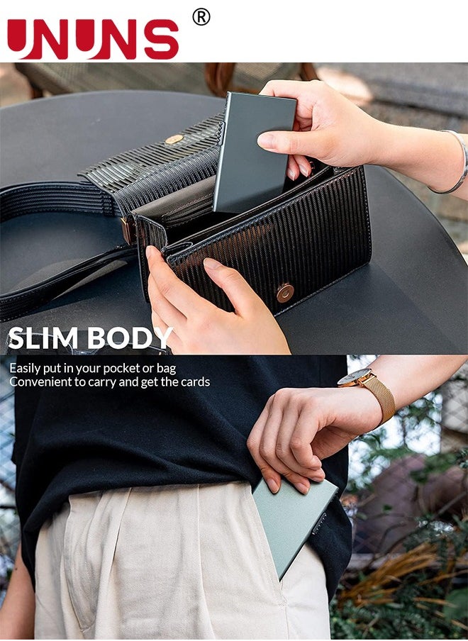 UNUNS - Pop Up Wallet,Card Wallet Pop Up Card Holder With RFID Blocking,Minimalist Metal Case For Men Women, Pop up Front Pocket Wallet,Slim Metal Wallets For Holds 5 Card,Grey - Image 1