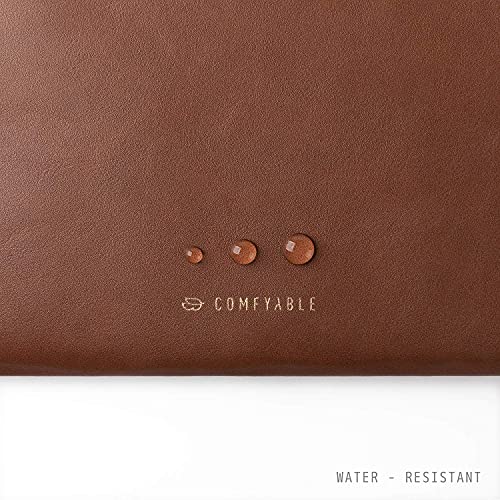 Comfyable Slim Laptop Sleeve Compatible with 13 Inch MacBook Air 13 in M5 M4 M3 M2, 13" MacBook Pro/Neo, PU Leather Bag Water-Resistant Cover Case, Brown - Image 2