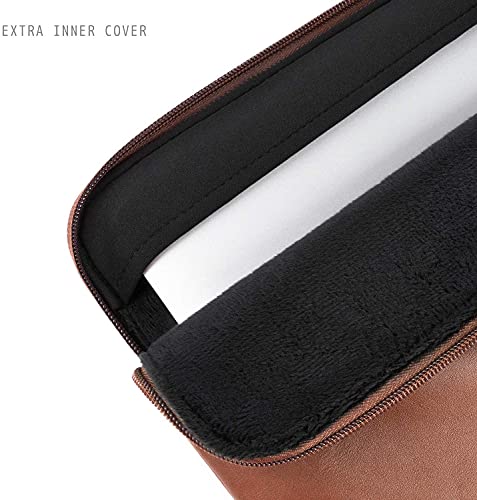 Comfyable Slim Laptop Sleeve Compatible with 13 Inch MacBook Air 13 in M5 M4 M3 M2, 13" MacBook Pro/Neo, PU Leather Bag Water-Resistant Cover Case, Brown - Image 4