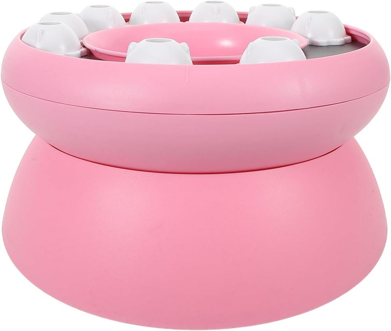 Slow Feeder Cat Bowl with Interactive Function, Pink Non-Toxic Plastic Slow Feeding Dish for Multi-cat Households, Anti-Choking Cat Food Puzzle for Natural Eating Behavior - Image 1