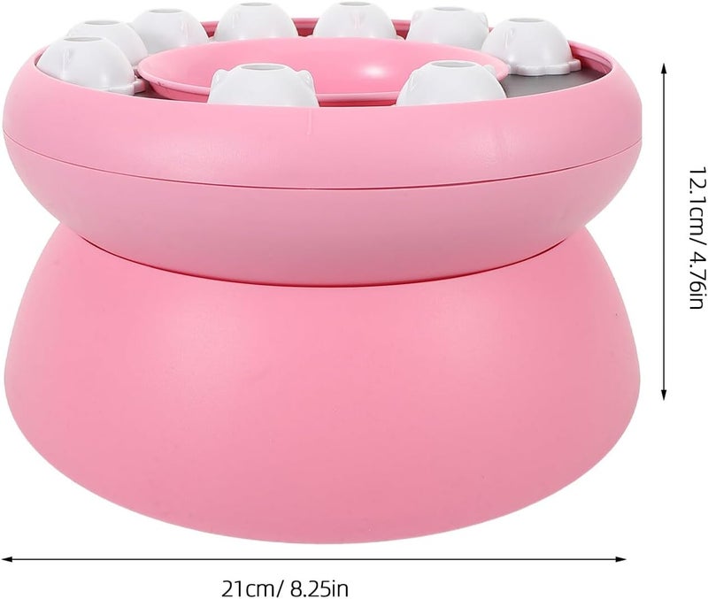 Slow Feeder Cat Bowl with Interactive Function, Pink Non-Toxic Plastic Slow Feeding Dish for Multi-cat Households, Anti-Choking Cat Food Puzzle for Natural Eating Behavior - Image 2