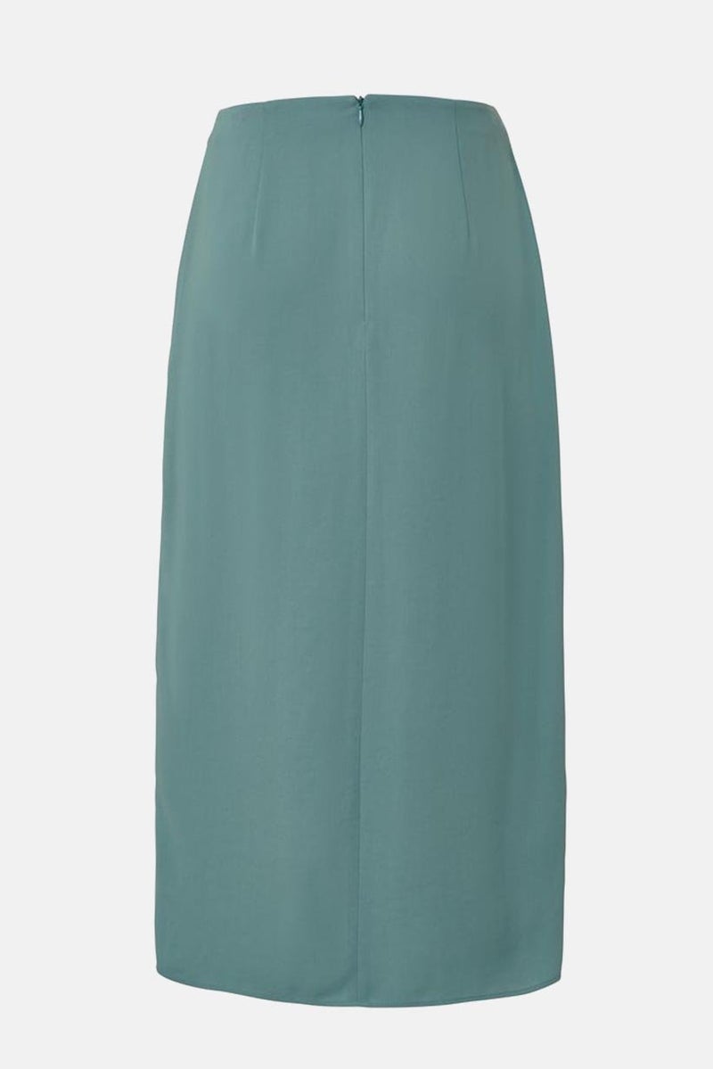 Tchibo Women Side Pleated Wrap Skirt, Sage Green - Image 2