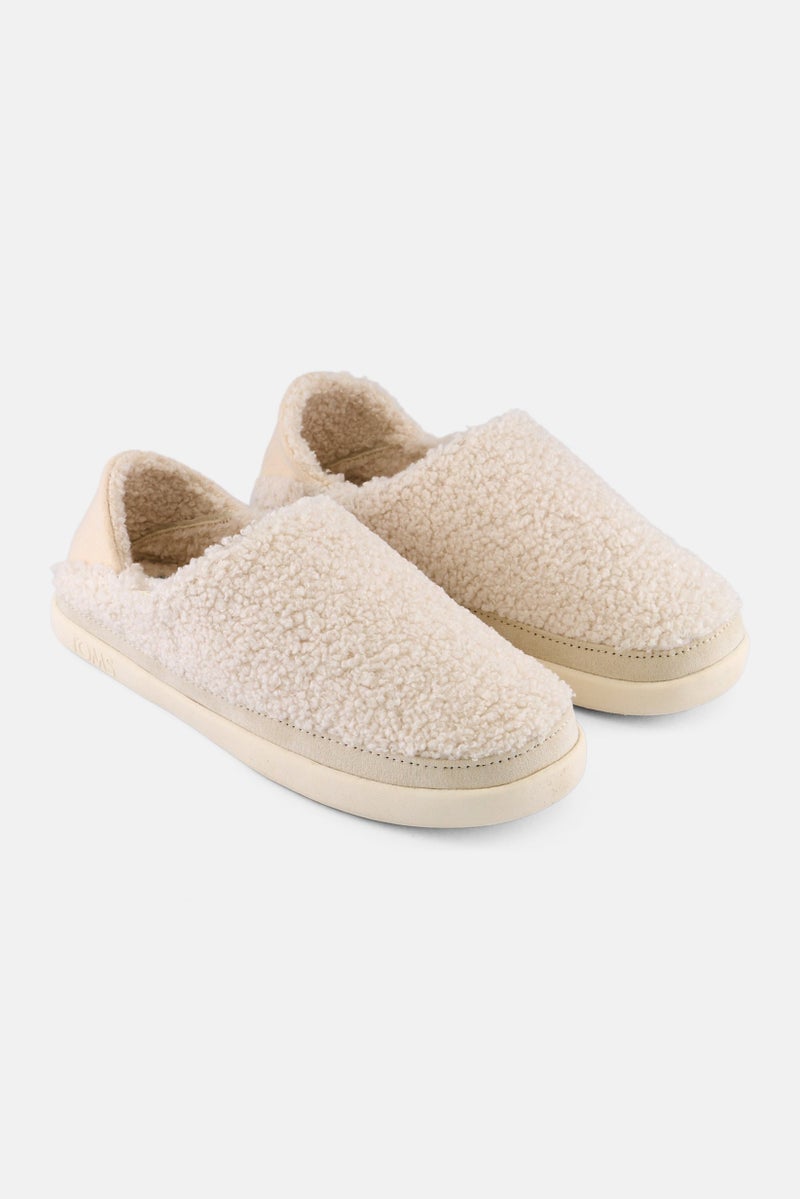 TOMS Women Ezra Natural Faux Slip On Slippers, White - Image 1