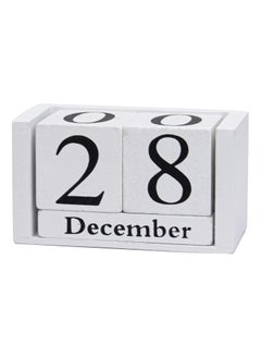 LINGWEI Desktop Calender Vintage Wooden Desk Calendar Perpetual Month and Date Display for Home and Office Decoration  - Image 2