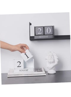 LINGWEI Desktop Calender Vintage Wooden Desk Calendar Perpetual Month and Date Display for Home and Office Decoration  - Image 3