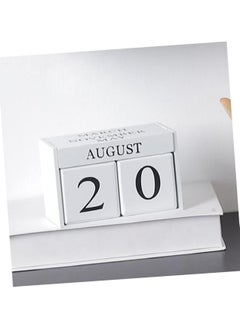 LINGWEI Desktop Calender Vintage Wooden Desk Calendar Perpetual Month and Date Display for Home and Office Decoration  - Image 4