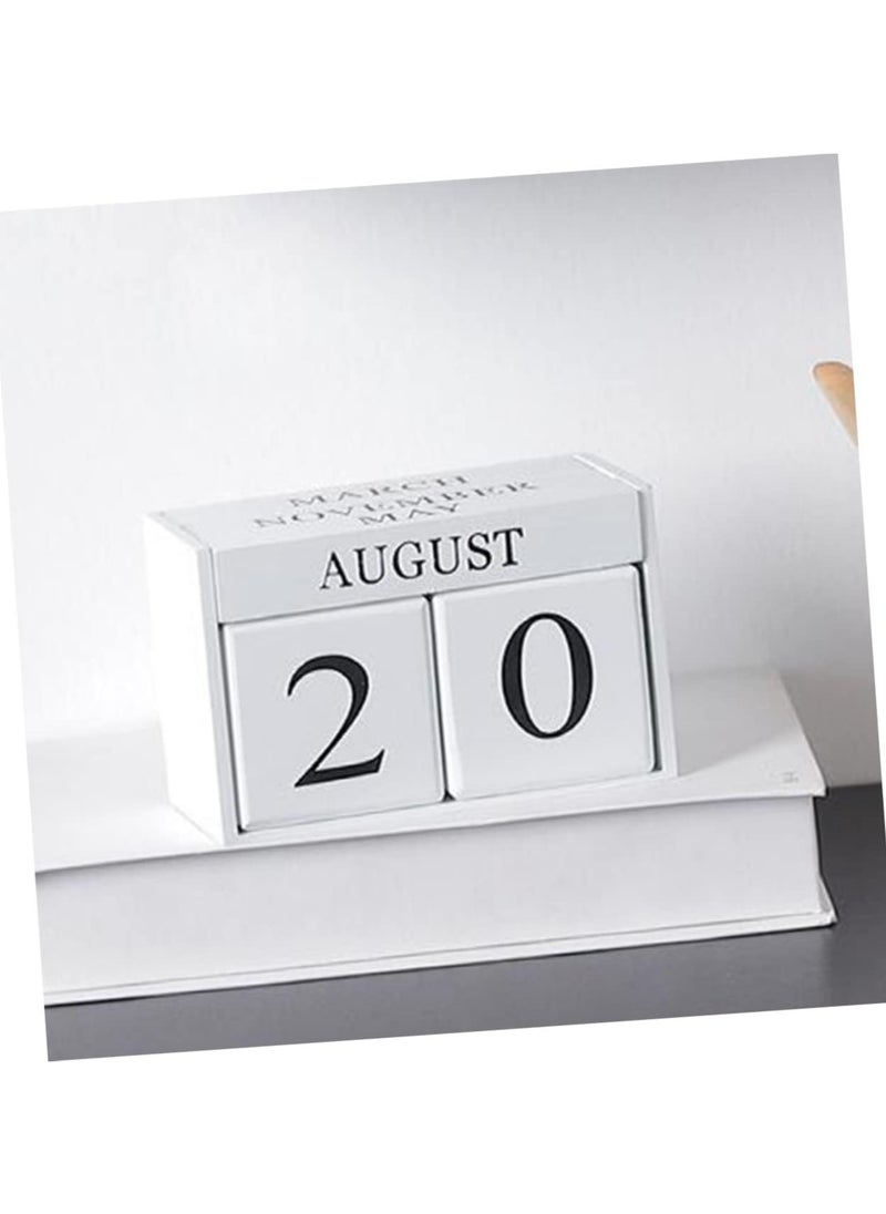 LINGWEI Desktop Calender Vintage Wooden Desk Calendar Perpetual Month and Date Display for Home and Office Decoration  - Image 4
