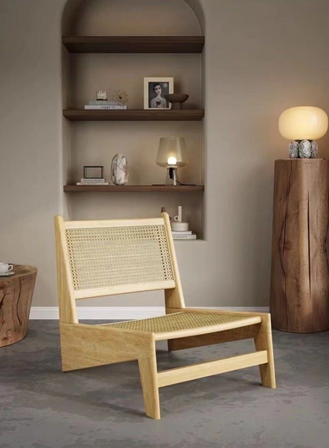 Raffine 1-Piece Multifunction Modern Household Wide Seat Ergonomic Upholstered Rattan Comfortable Support Backrest Low Height Accent Chair for Living Room Garden Balcony Yard Patio 58.5x70x61 cm  - Image 1