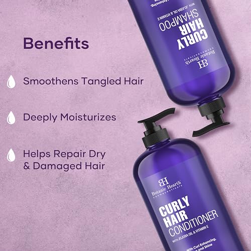 Botanic Hearth Curly Hair Shampoo And Conditioner Set For Curly Hair | Detangle, Define & Enhance Curls | With Jojoba Oil & Vitamin E | Sulphate Free | 16 Fl Oz X 2 - Image 5