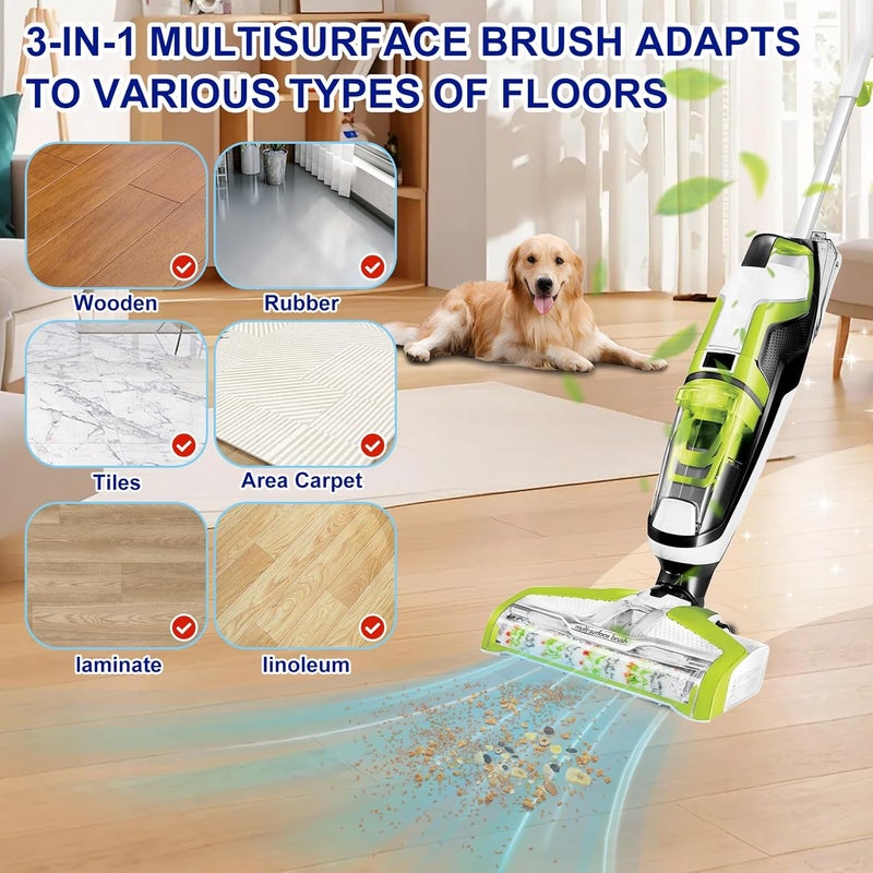 Lemige Brush Filter Replacement Parts for Bissell CrossWave Vacuum 3888A 1785 Pet Pro 2306A Cordless Wet Dry Vac, 3 Pack 2460 Multi-Surface Pet Brush Roll & 1866 Vacuum Filter, Part 1613568 1608684 - Image 5