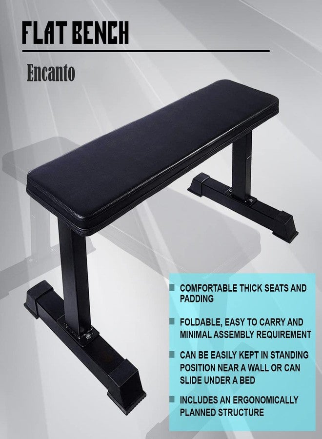 Encanto Xylofit Flat Weight Bench for Multipurpose Fitness Exercise Gym Workout, Heavy Duty Bench for Home And Gym (Black) Weight Limit: 270 Kg - Image 2