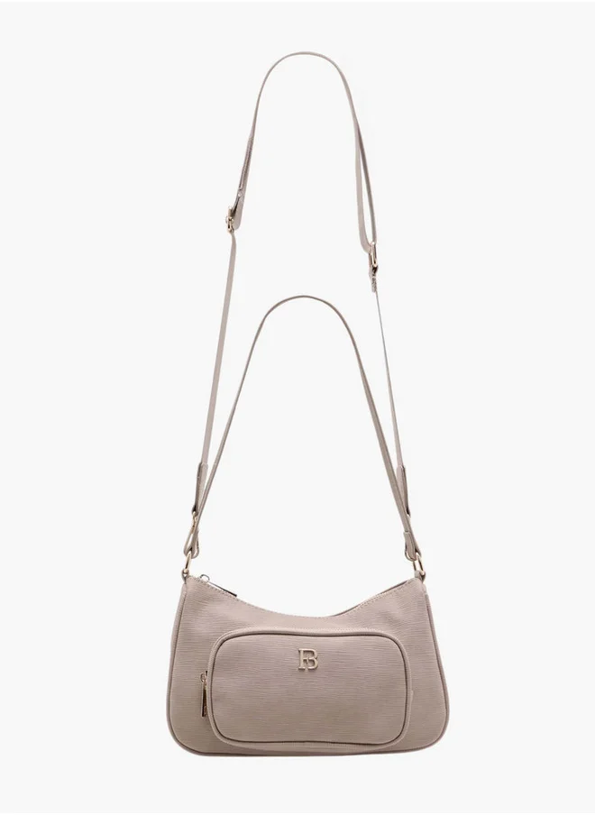 فلورا بيلا من شو إكسبرس Women's Textured Crossbody Bag with Detachable Strap and Zip Closure