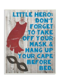 Stupell Industries Stupell Home Décor Little Hero Before Bed Wall Plaque Art, 10 X 0.5 X 15, Proudly Made In Usa  - Image 1