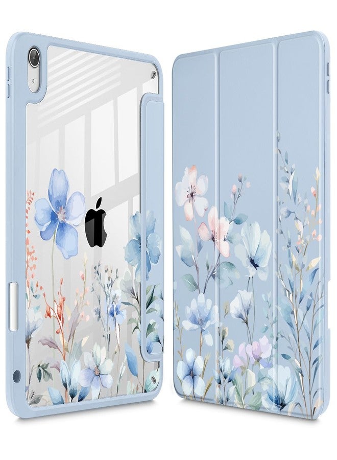May Chen for iPad (A16) 11th Generation Case 11 Inch 2025, iPad 10th Gen Case 2022 10.9 inch, Built-in Pencil Holder with Shockproof Cover Clear Transparent Back Shell Auto Wake/Sleep, Wild Flowers - Image 1