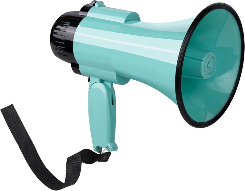Loudmore 30 Watt Power Portable Megaphone Bullhorn Speaker Voice, Siren/Alarm and 240S Recording with Volume Control and Strap (Teal) - Image 1
