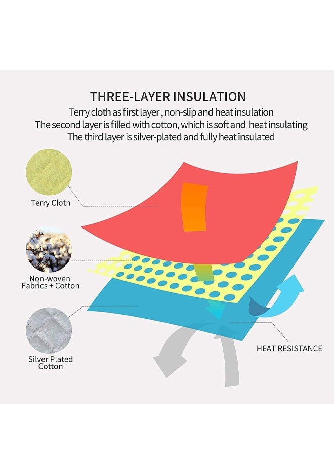 4 قطع من حوامل الأواني المصنوعة من القطن، قابلة للغسل في الغسالة، مقاومة للحرارة، حامل أواني، وسادات ساخنة، قاعدة للطبخ والخبز (أسود) - Image 4