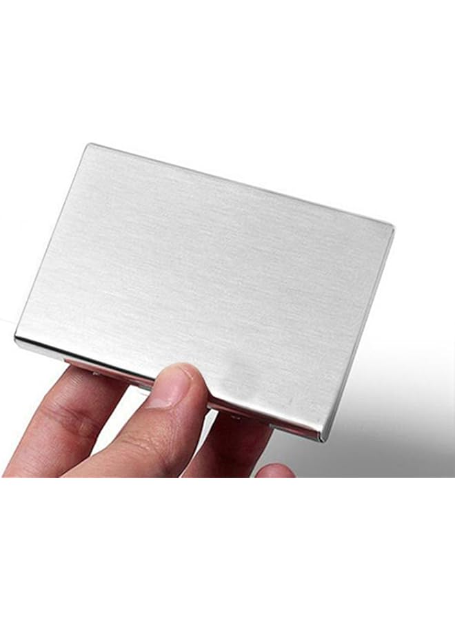 erorex Brushed Aluminum Card Case Credit Card Holder Id Card Wallet Holders Brushed Stainless Steel Rfid Blocking Bank Business Card Holder Case Name Card Box Brushed Business Card Case  - Image 2