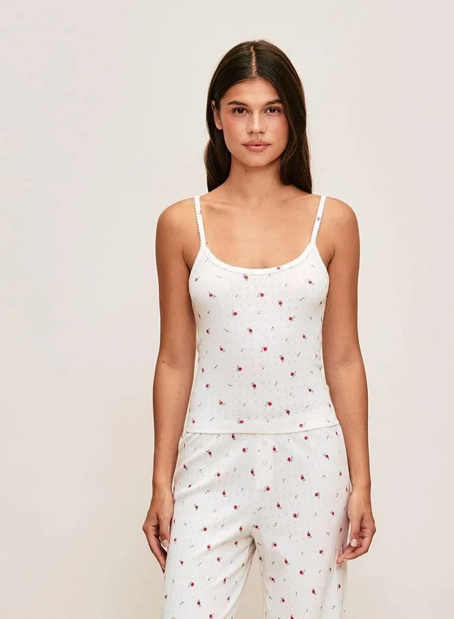 Undiz Lace tank top with flower print