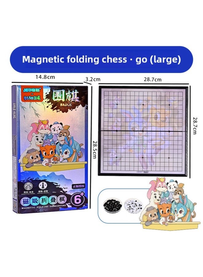 لعبة الشطرنج المحمولة القابلة للطي من هونغمياو، لعبة الشطرنج المغناطيسية بألوان قوس قزح، لعبة الطاولة المغناطيسية للأطفال