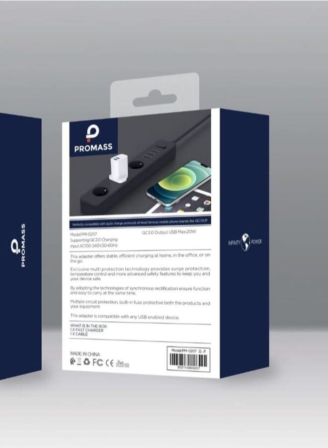PROMASS شاحن حائط منزلي Pro Mass 20W 3.4A يدعم الشحن السريع لجميع الأجهزة - Image 2