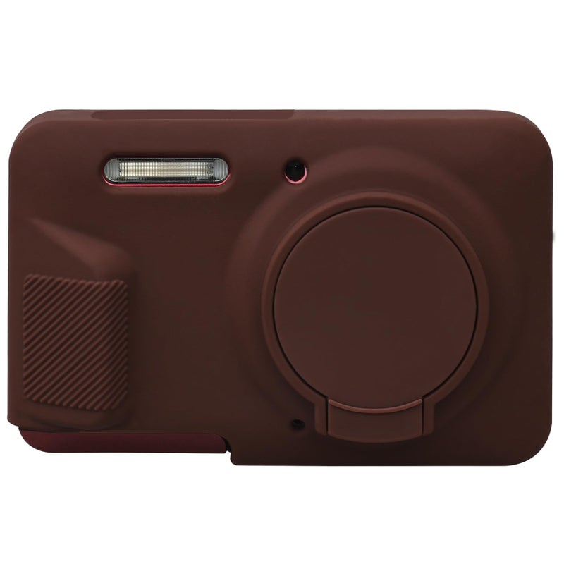 Elonbo Case for Kodak PIXPRO FZ55 Digital Camera, Kodak FZ55 Vlogging Camera Soft Silicone Case, Rubber Protective Cover, Anti-Scratch Skin Sleeve with Detachable Lens Cover, Coffee Color - Image 1