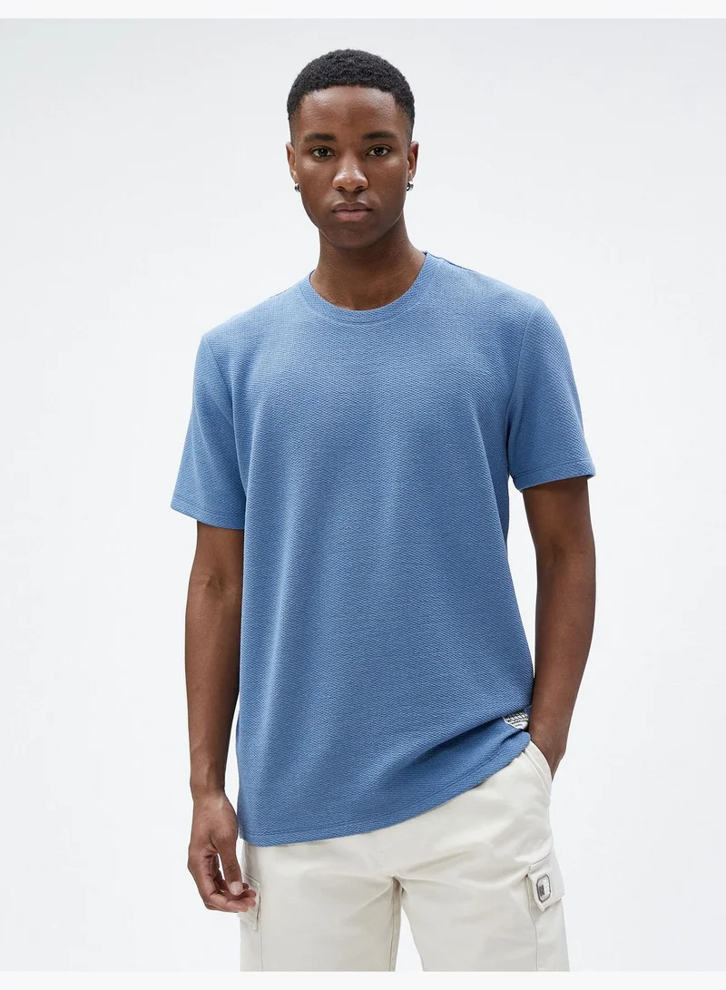 KOTON Basic T-Shirt Short Sleeve Crew Neck Cotton Ribbed