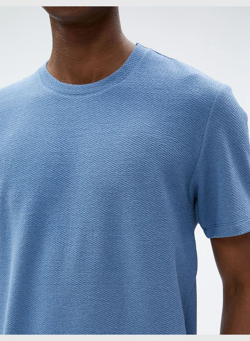 KOTON Basic T-Shirt Short Sleeve Crew Neck Cotton Ribbed