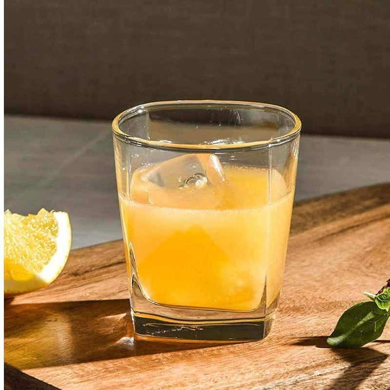 Shivaaro Crystal Clear Small Square Juice Water Glasses Welcome Drink with Beautiful Square Shape 150 ML Set of 6 - Image 4