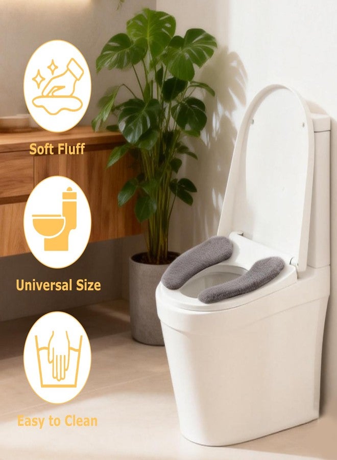 Iensen Plush Toilet Seat Cover Pads - Washable Warm Cushion, Soft Bathroom Warmer Mat - Universal Self Adhesive Design (White) - Image 5