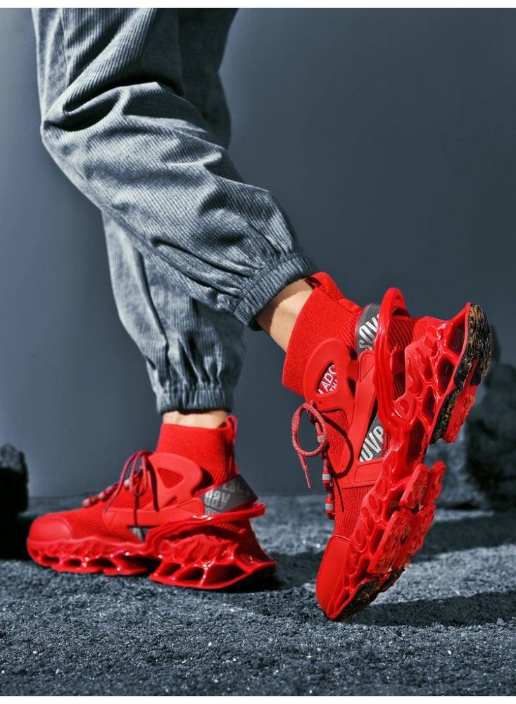 NIBEMINENT Men High-Top Blade Running Shoes Breathable Sock Sneakers Male Outdoor Jogging Shoes Anti-Slippery - Image 2