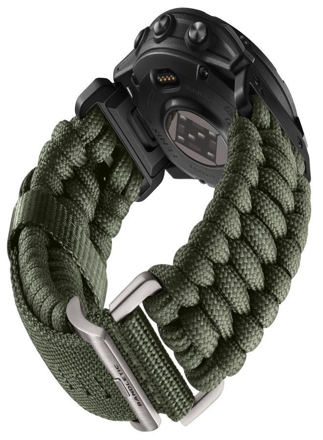 Bandletic سوار Bandletic متوافق مع ساعات Garmin Fenix 6 - Fenix 7/Fenix 6 Pro/Fenix 5 Fenix E/8، سوار رياضي مضفر من النايلون QuickFit مقاس 22 مم لساعات Epix 2/Epix 2 Pro مقاس 47 مم/Forerunner 945/965/955/Instinct 2، 9.4 - Image 1