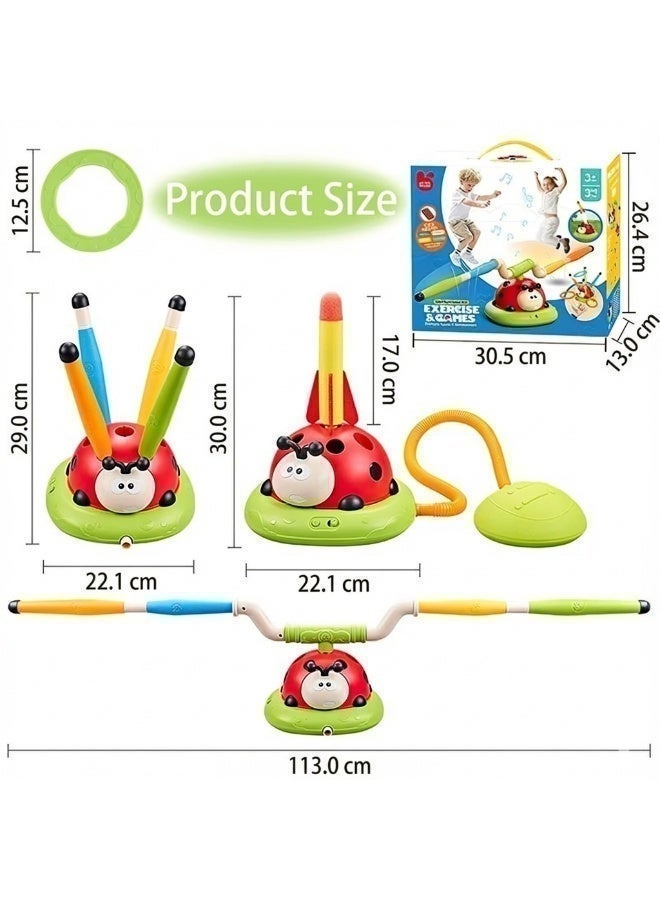 general 3-in-1 Interactive Kids Sports Game with Jumping Ring Toss and Rocket Launcher - Image 3