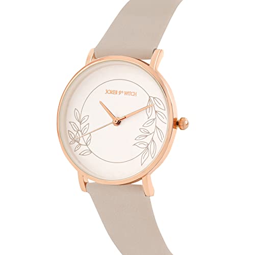 Joker & Witch Heather White Dial Beige Faux Leather Analogue Watch for Women - Image 2