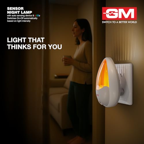 GM 3030 LED Night Lamp Pack of 1, Ultra Low 0.5 W Plug-in Lamp with Warm Light, Compact Wall-Mount Night Light for Bedroom, Hallway, Kids’ Room - Image 2